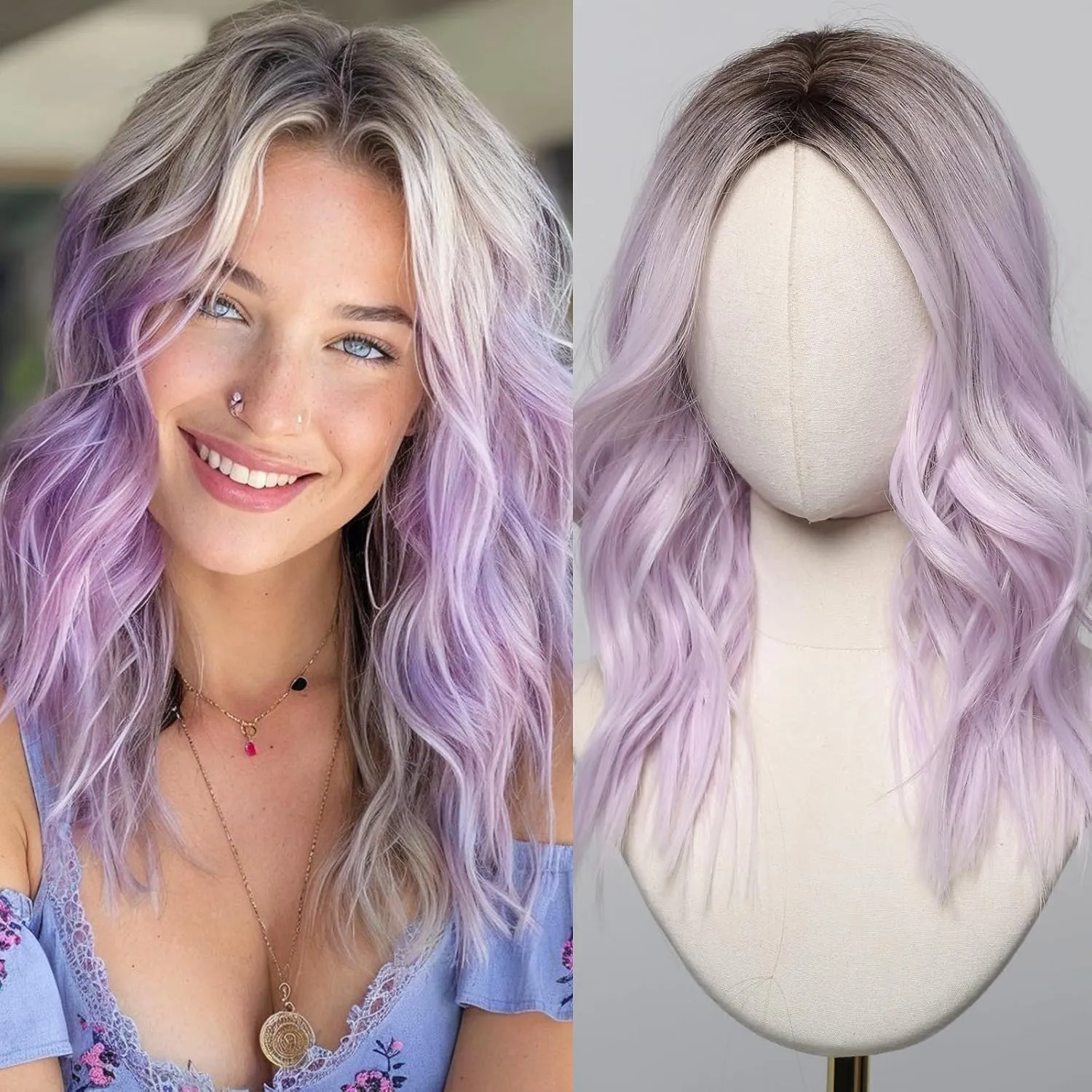 Shoulder Length Purple