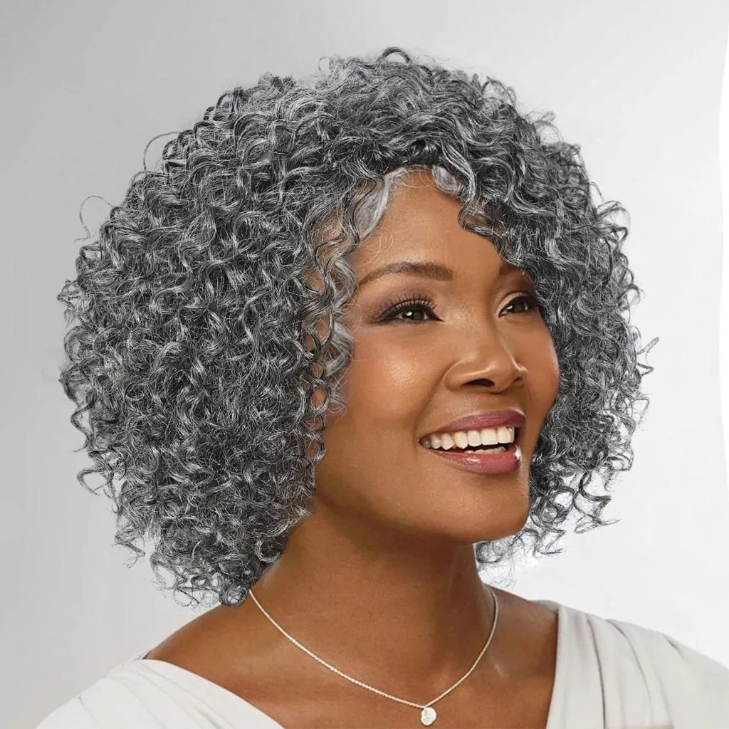 Kinky Curly Grey Wig